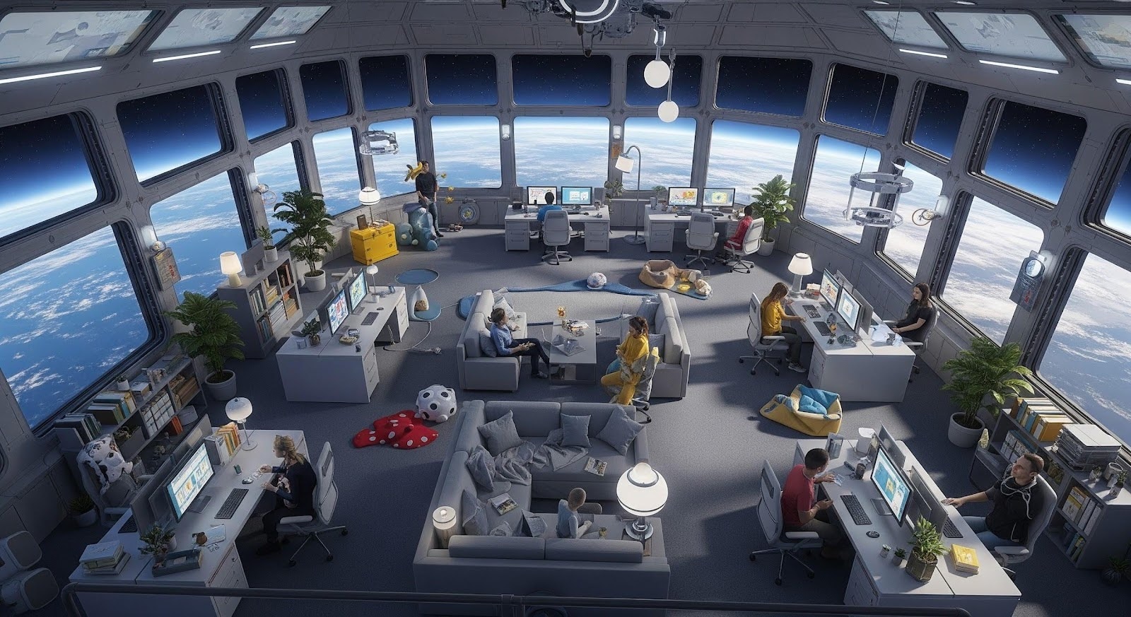 Team working in a modern office